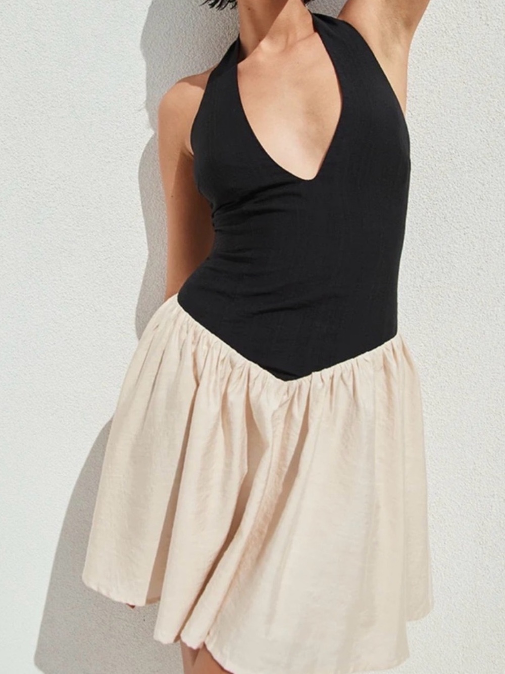 SAMMI MINI DRESS - BLACK/CREAM